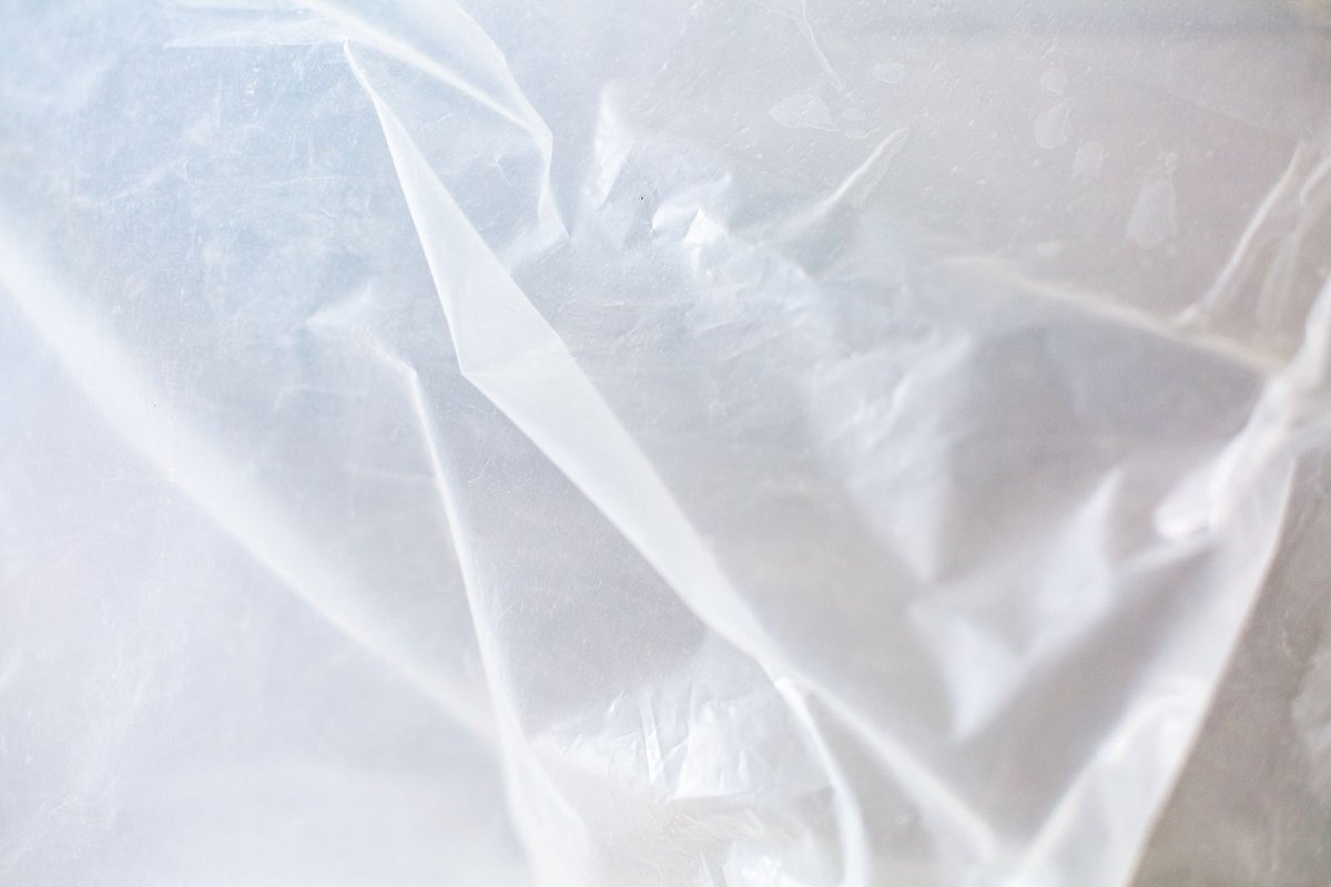 Transparent poly plastic sheeting used during a home renovation