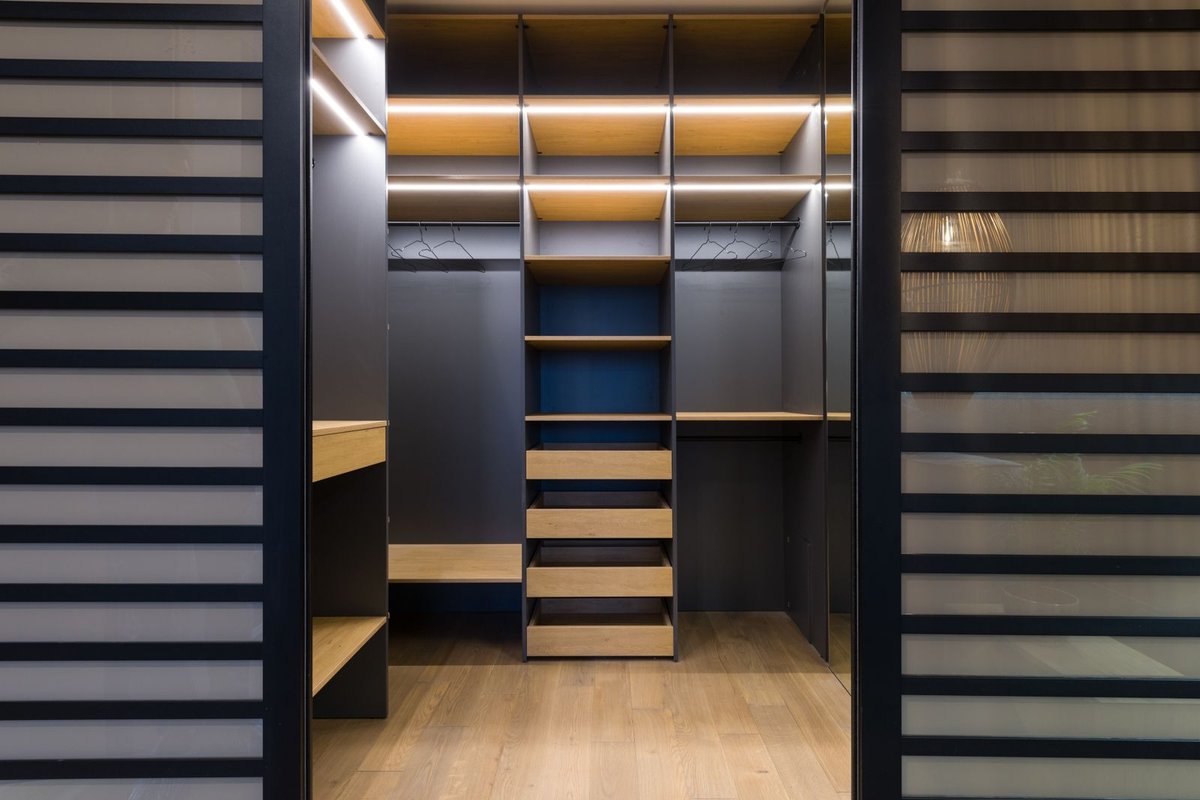 Custom walk-in closet system installed in Anchorage, AK