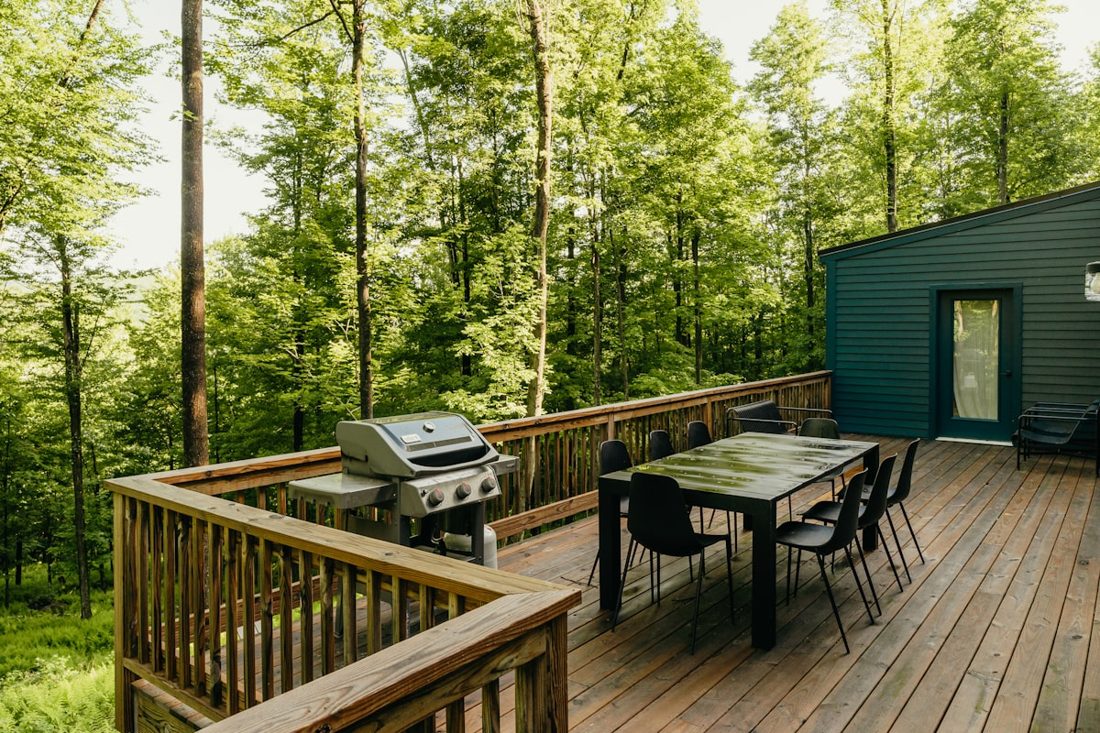 Multi-level deck with railing in Anchorage