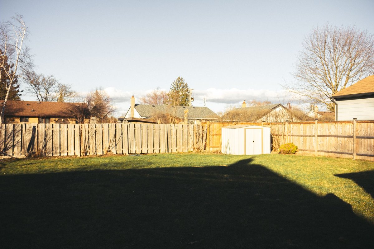 A wood fence in a Anchorage backyard