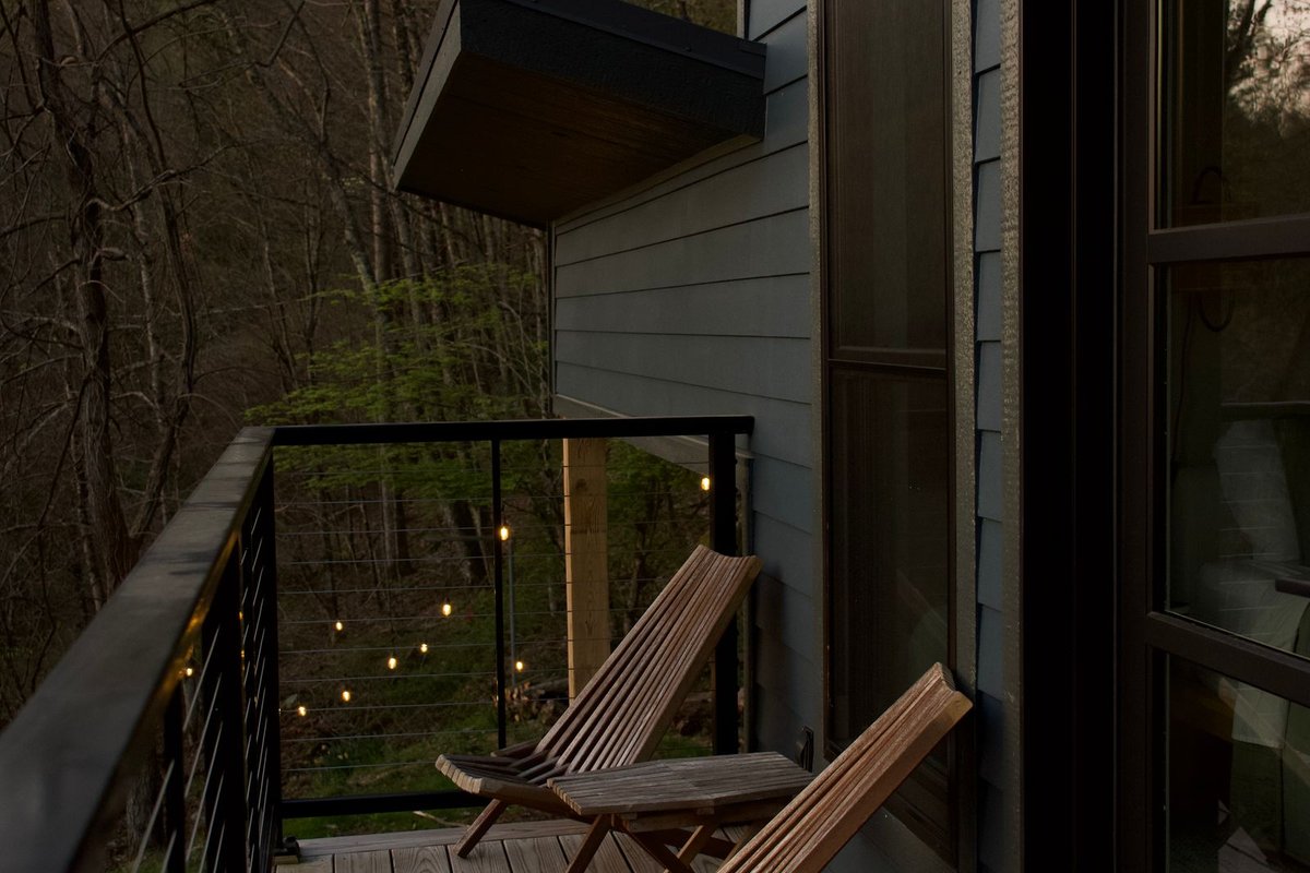 A finished wood deck in Anchorage, AK