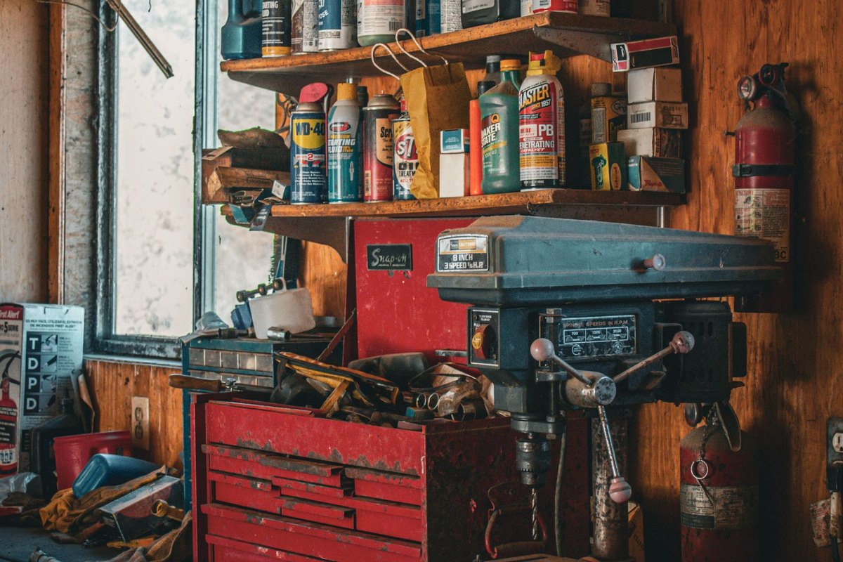 Organized garage tool storage with a tool chest and pegboard in Anchorage, AK