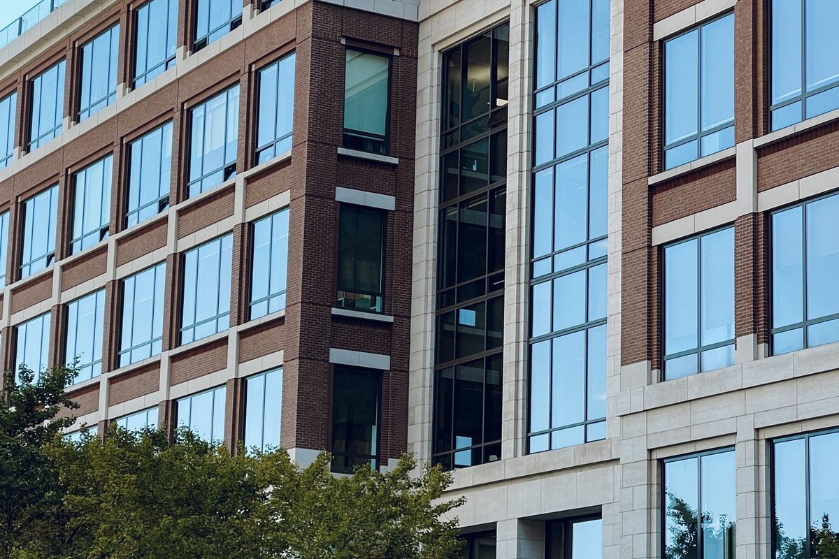 Exterior of a multi-story commercial office building