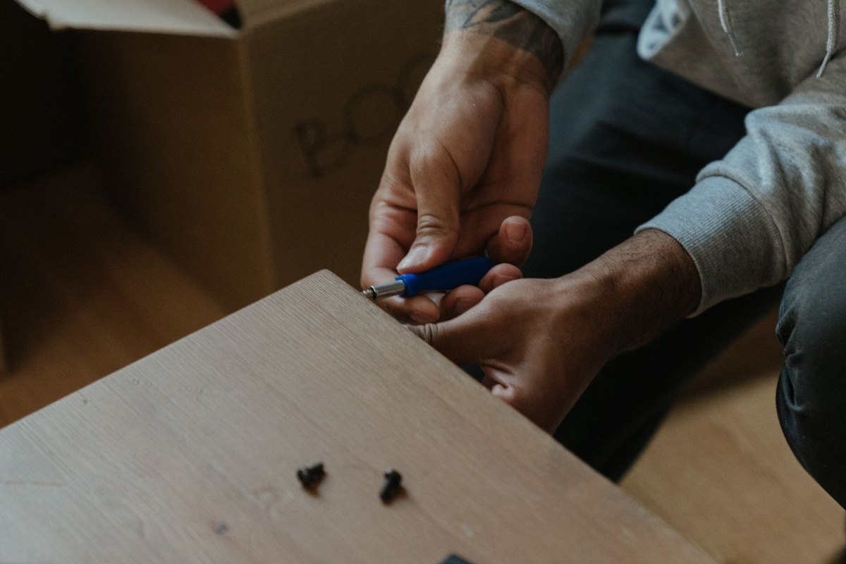 Assembling furniture with hand tools