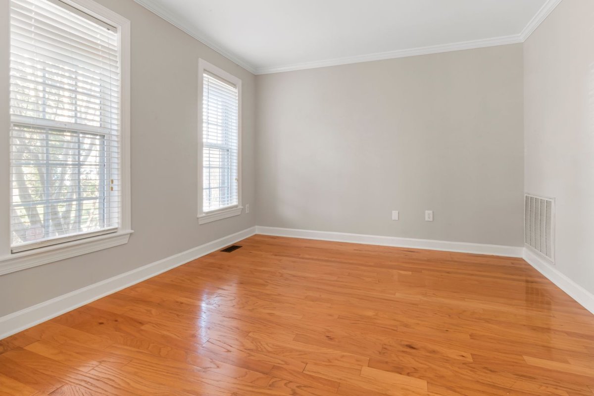 Freshly refinished hardwood floor in a Anchorage, AK home