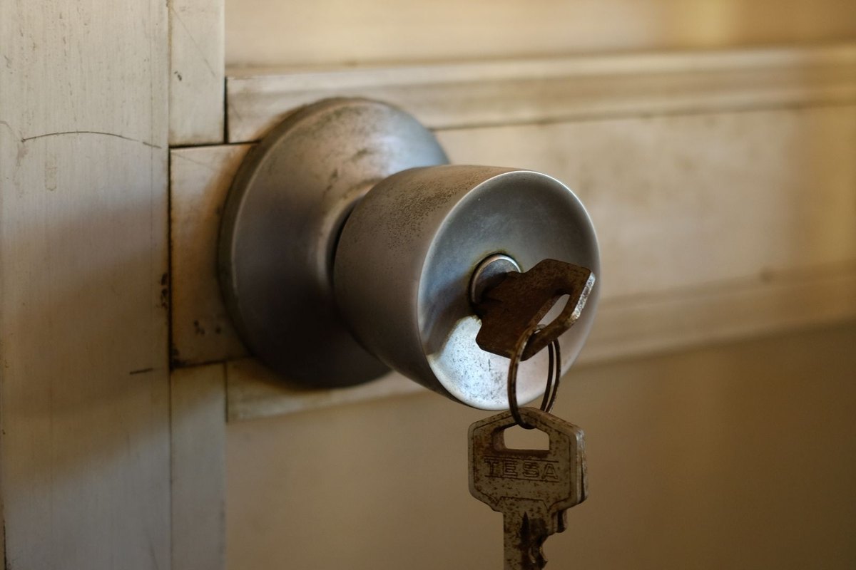 A key in a door lock in Anchorage