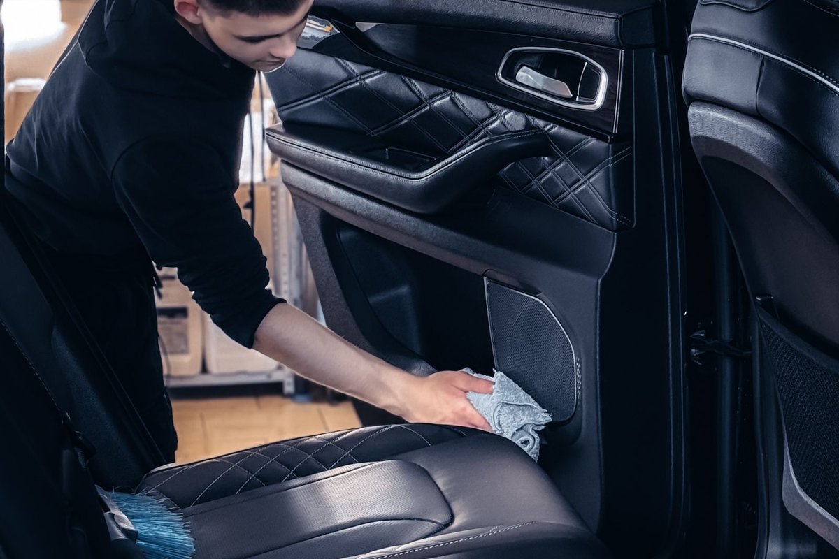Interior detailing and vacuuming inside a vehicle in Anchorage