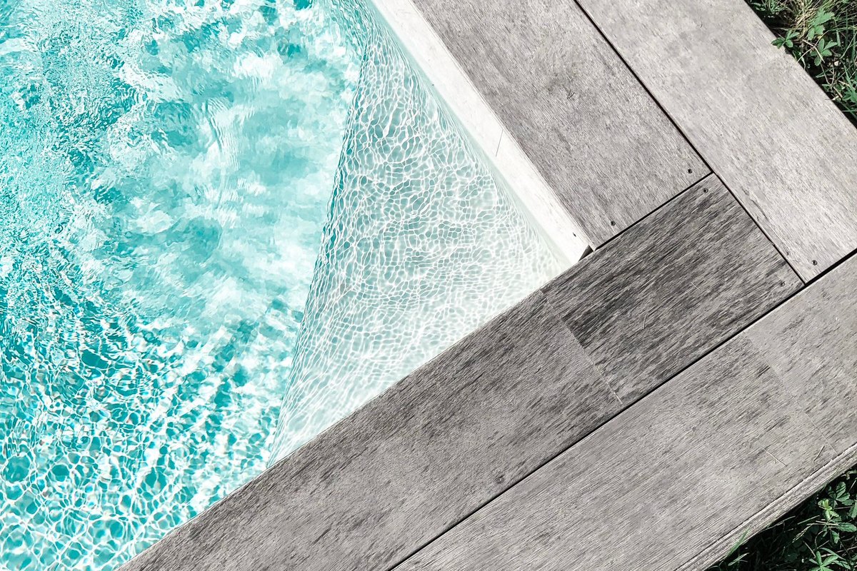 Fiberglass pool with a finished deck in Anchorage, AK