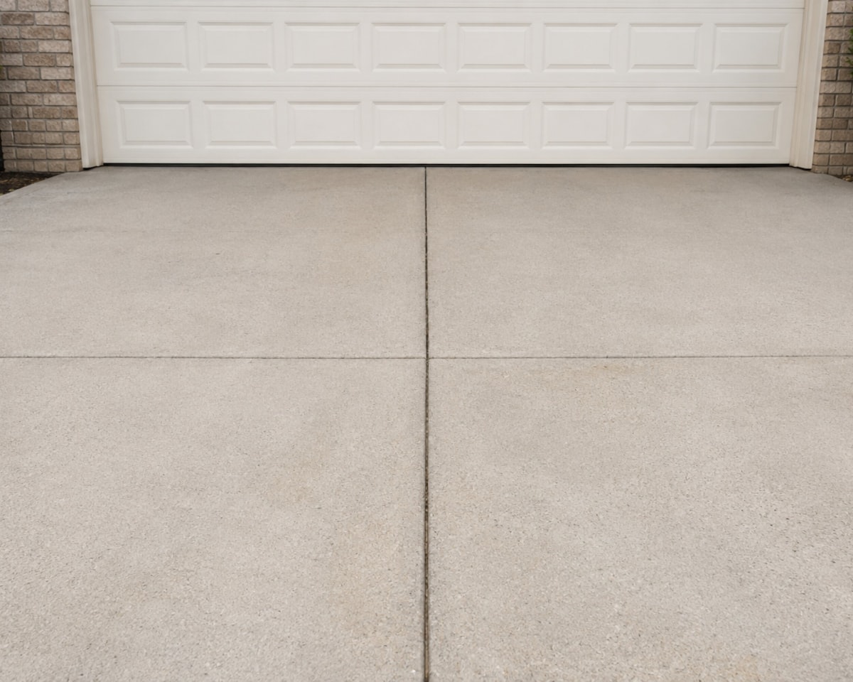 Pressure washing a concrete driveway in Anchorage