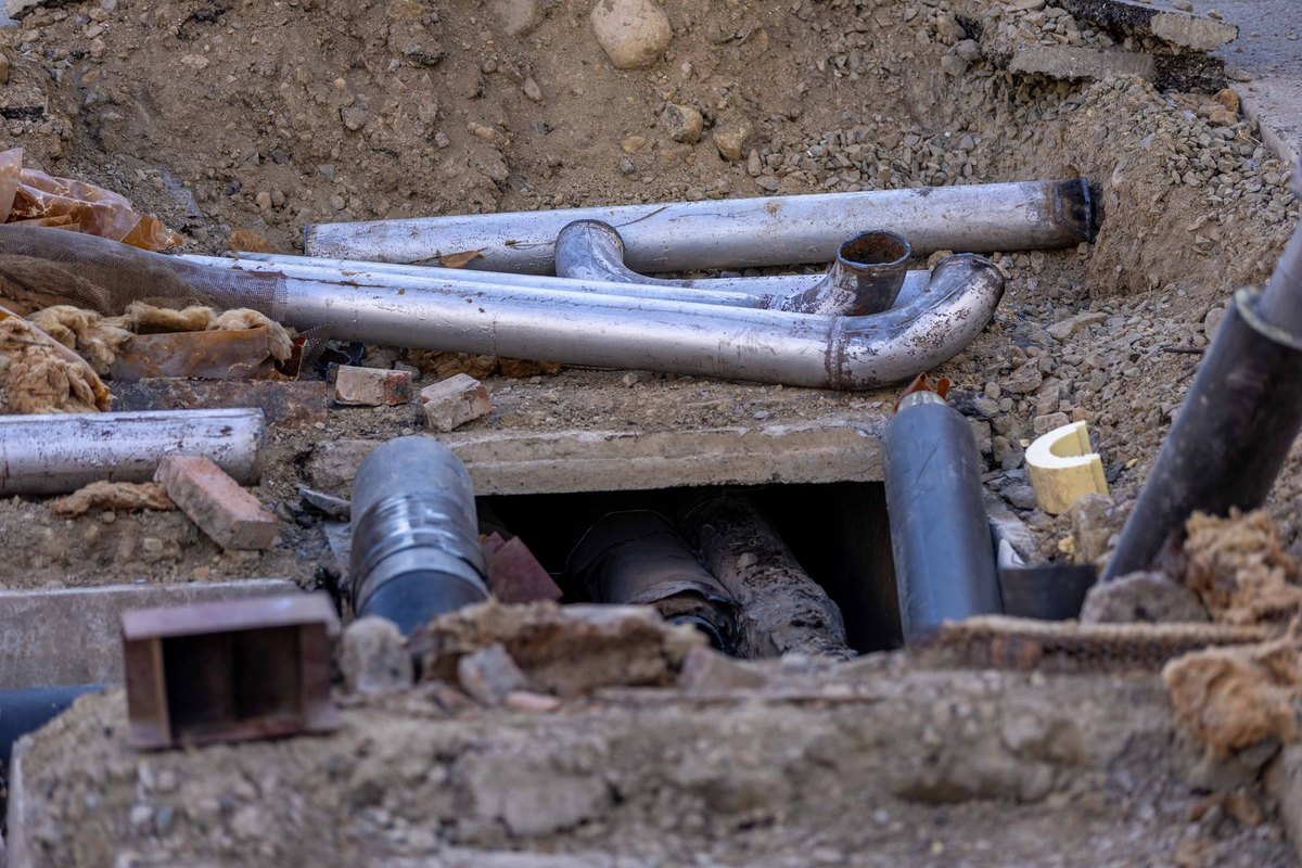 A section of underground drain pipe of the kind used for a sewer line in Anchorage, AK