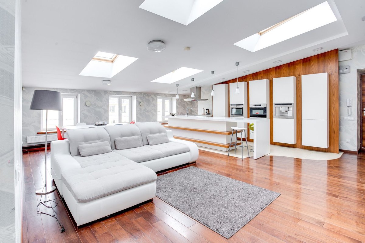 Sunlit interior room brightened by daylight from above in Anchorage, AK