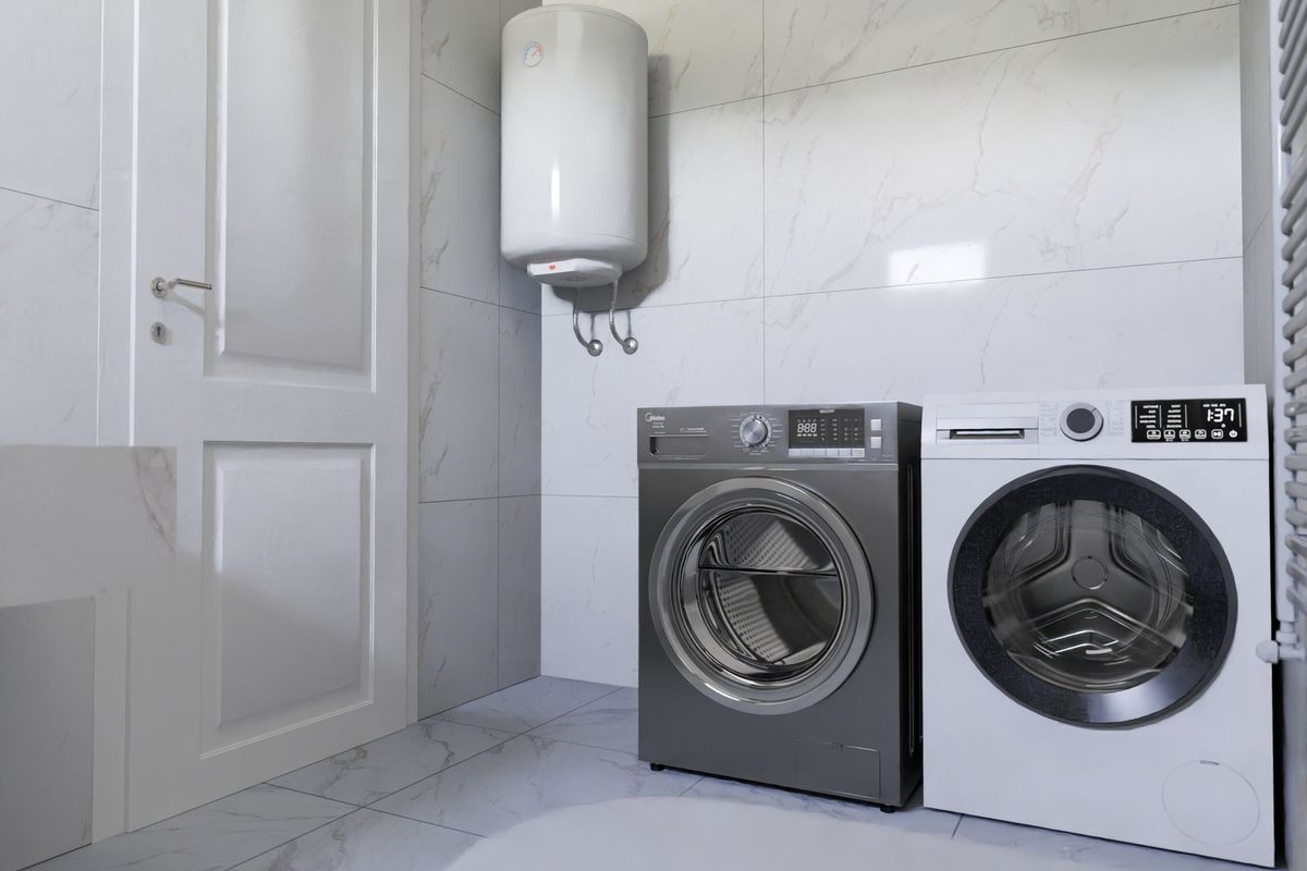Water heater in a Anchorage, AK home laundry room